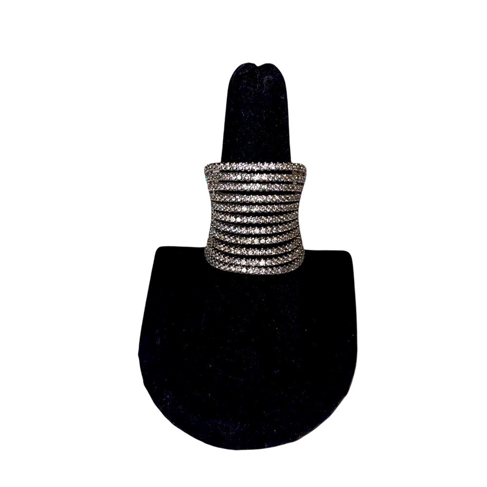 Sterling Silver Zirconia Spine Ring 7